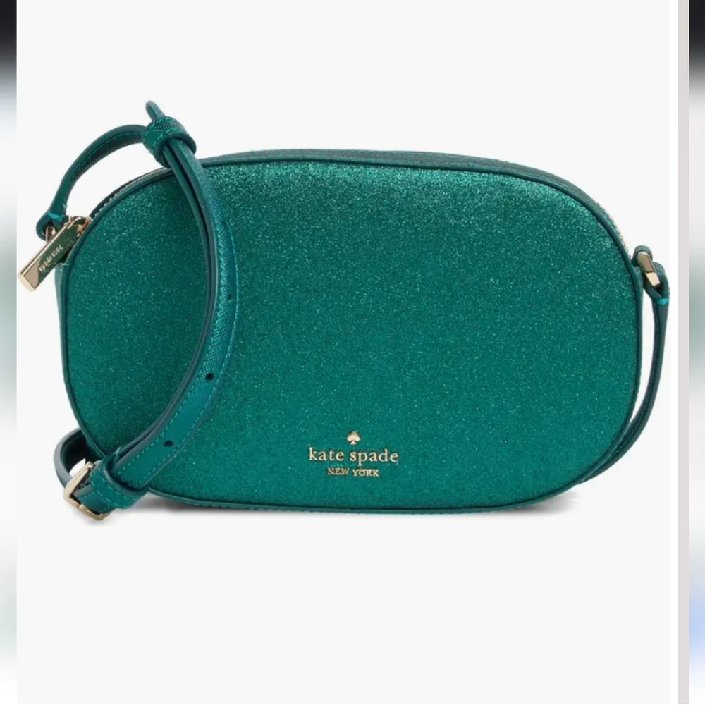 Kate Spade ♠️ Oval Camera Crossbody Bag NWT In Festive Teal Green